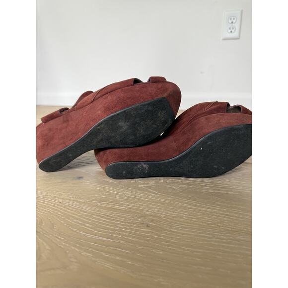 Marni Suede Brown Platform Sandals Size 40 US Size 9.5 - Picture 6 of 9